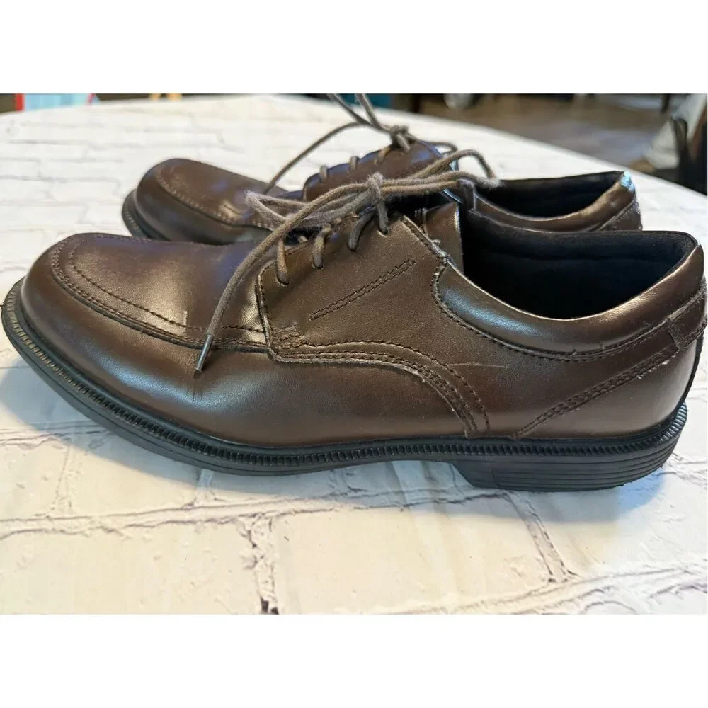 Nunn Bush Kore Oxford Dress Shoes Mens Size 9.5 Brown Leather Comfort Gel Loafer